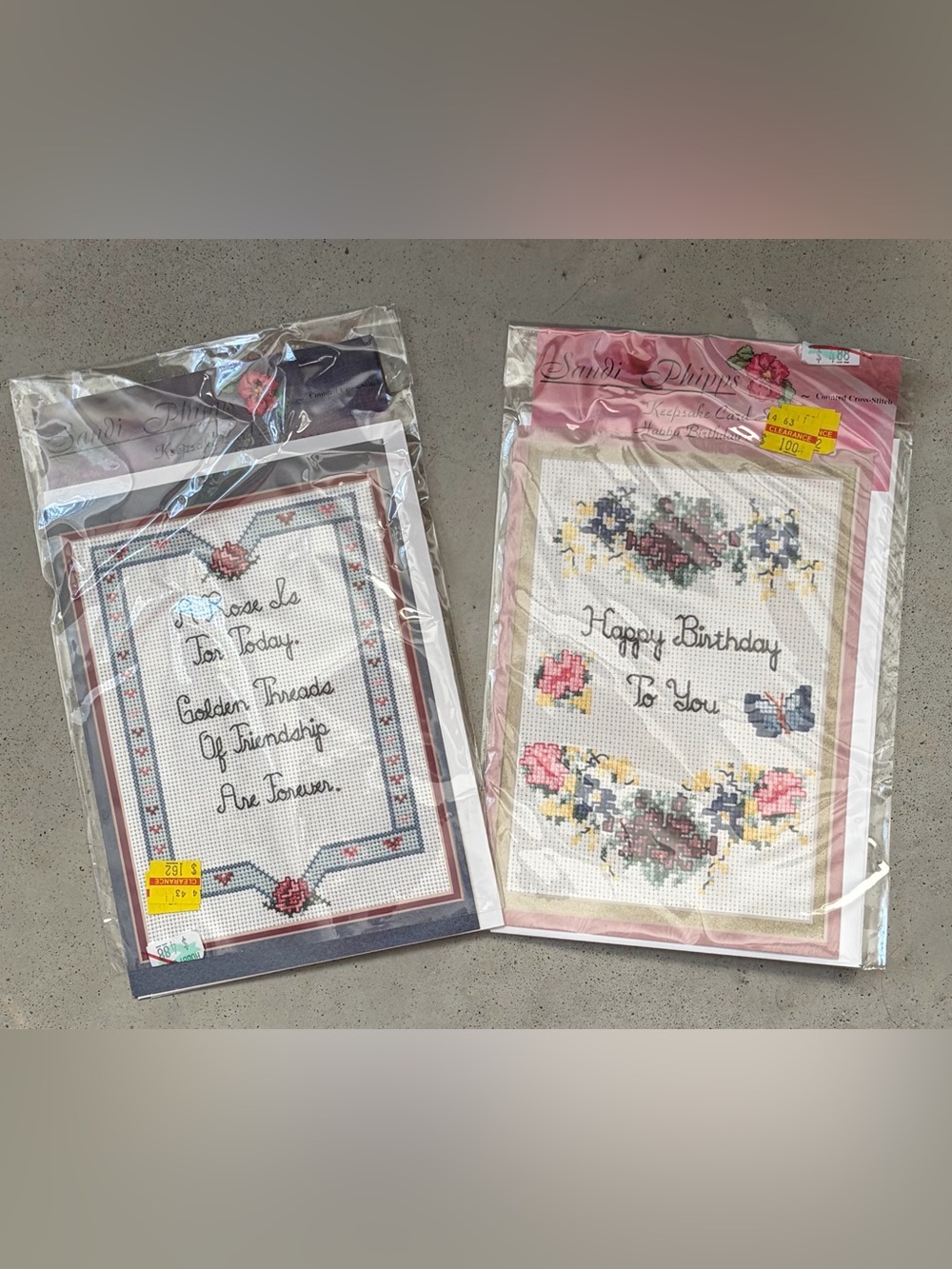 Sandi Phipps Cross Stitch Keepsake Cards Lot 2